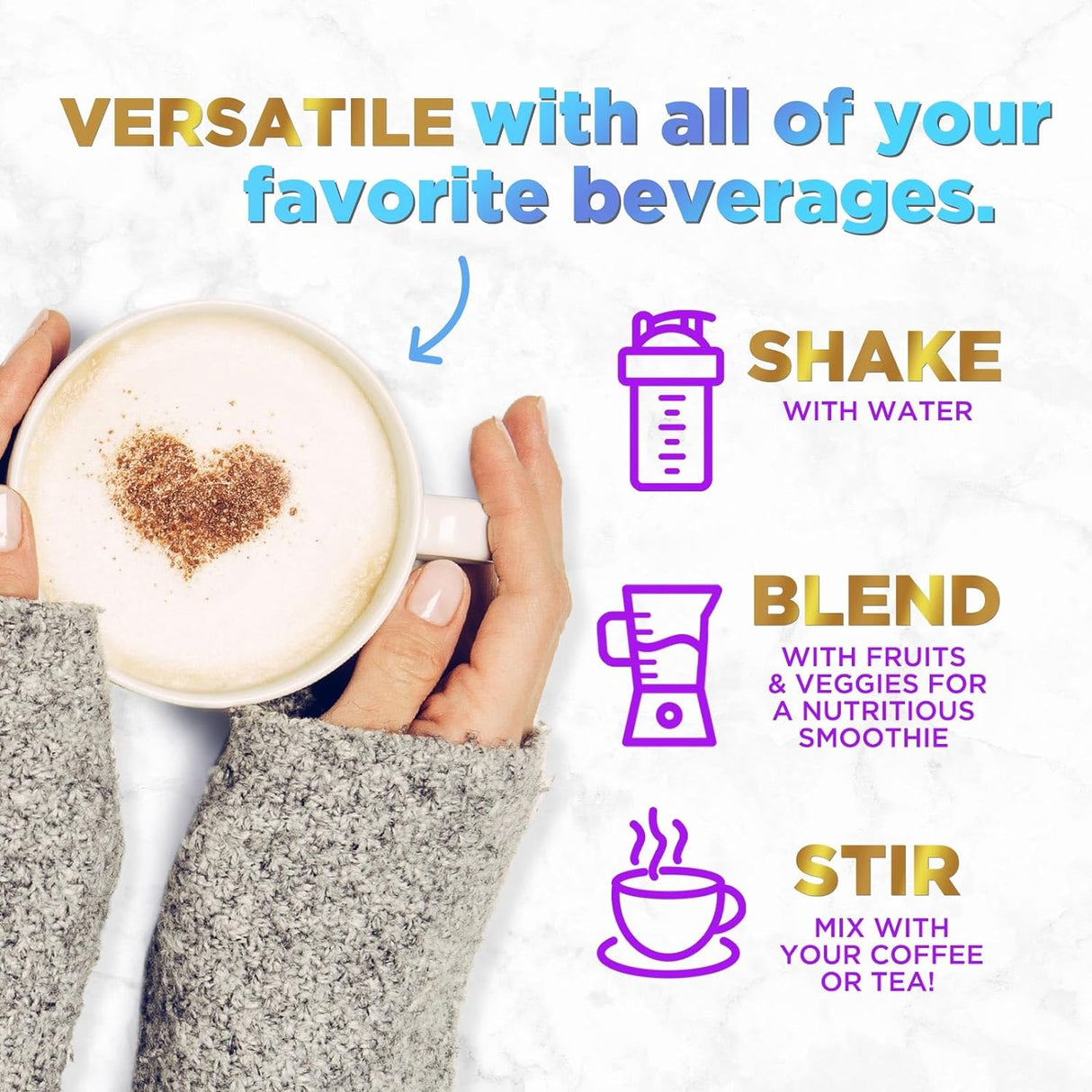 Hydrolyzed Collagen Peptides Powder 20g With Hyaluronic Acid & Biotin - Unflavored Grass Fed Collagen Powder with Type I & III Collagen Supplements - Hair, Nail, Skin & Joint Support