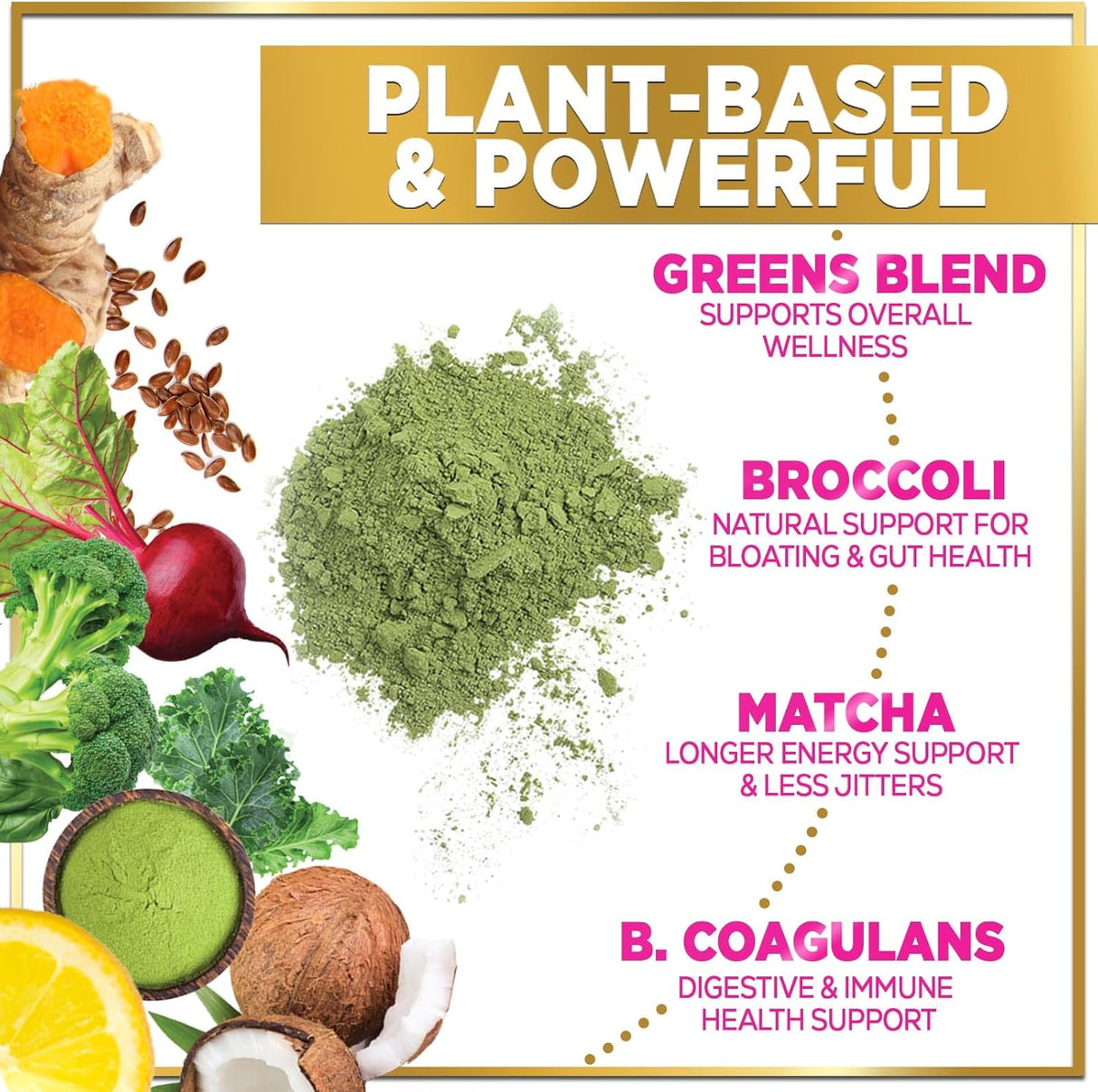 Greens Blend Superfood - Super Greens Powder Smoothie Mix for Energy & Digestive Health Support with Probiotics, Organic Spirulina, Chlorella, Beet Root Powder, Vegan Superfood Powder