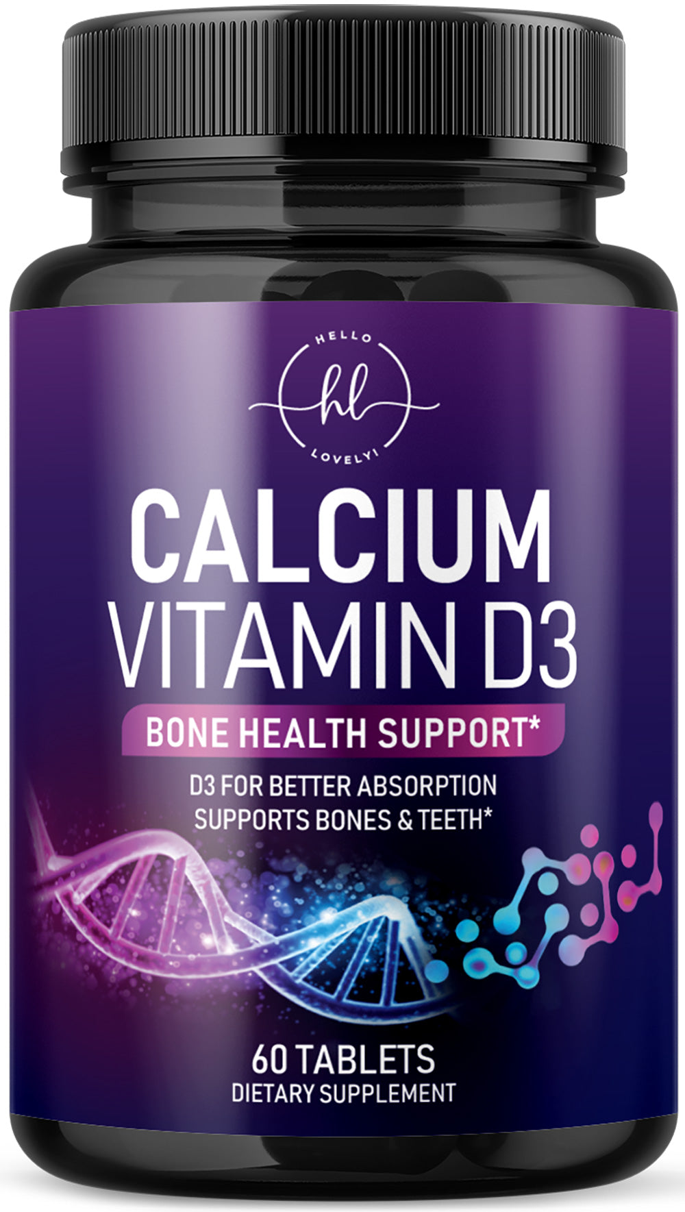Calcium Supplements for Women 1200 mg Plus 1600 IU Vitamin D3, Bone Health, Teeth & Immune Support - Mineral Supplement with Vitamin D High Absorbable Premium 600 mg Calcium Carbonate - 60 Count