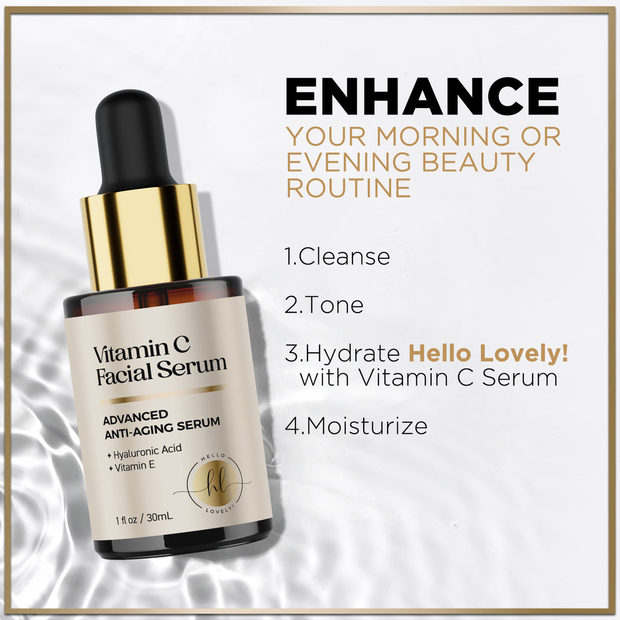 Vitamin C Face Serum - Anti Aging Facial Skin Serum with Vitamin C, Hyaluronic Acid, Vitamin E & More for Dark Spots, Fine Lines & Wrinkles, Skin Brightening Face Serum for Women & Men - 1 Fl Oz