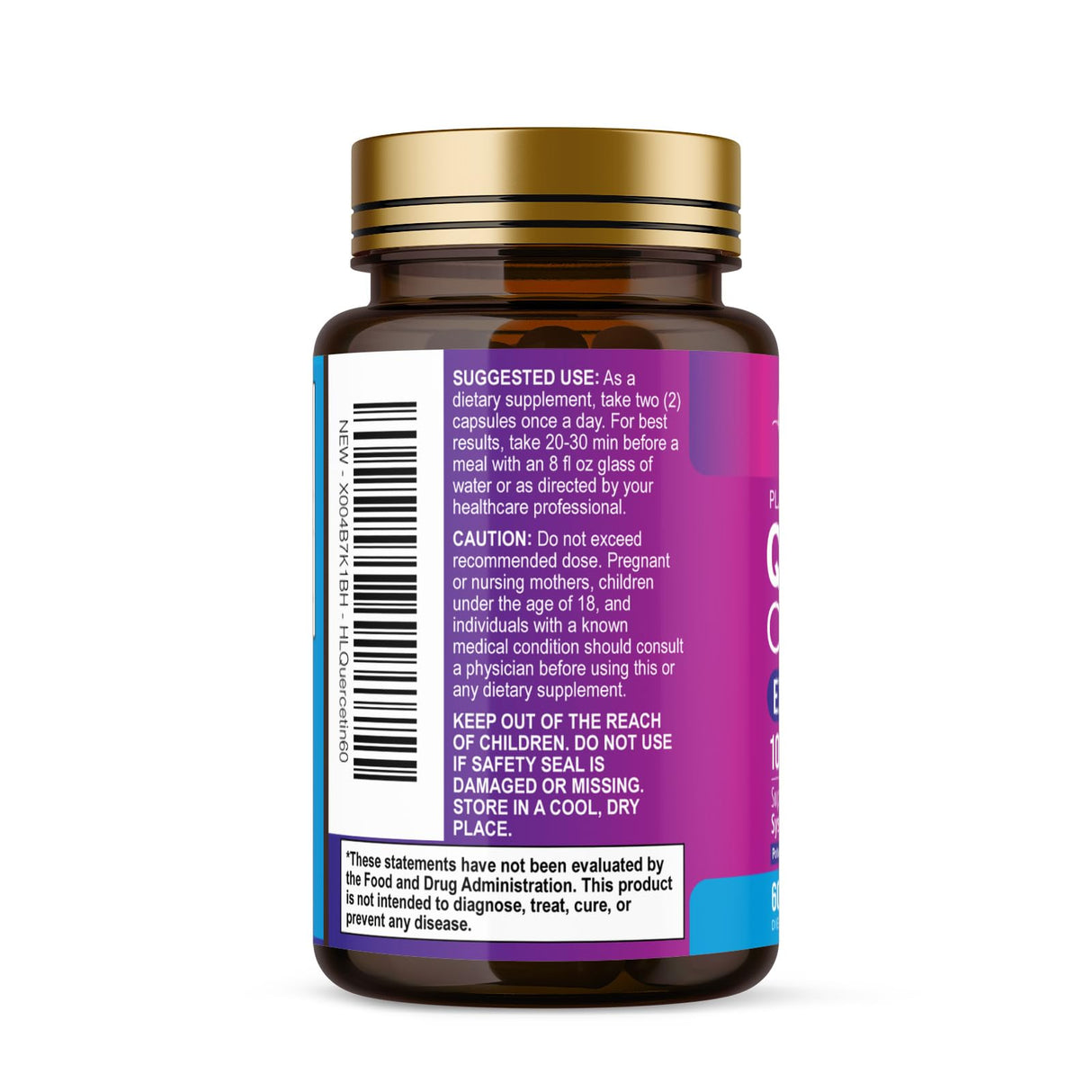 Quercetin 1000mg Servings - Extra Strength Antioxidant Support for Immune & Cellular Health, Quercetin 500mg Capsules for Lung, Respiratory & Heart Support, Vegan, Gluten Free & Non-GMO - 60 Capsules