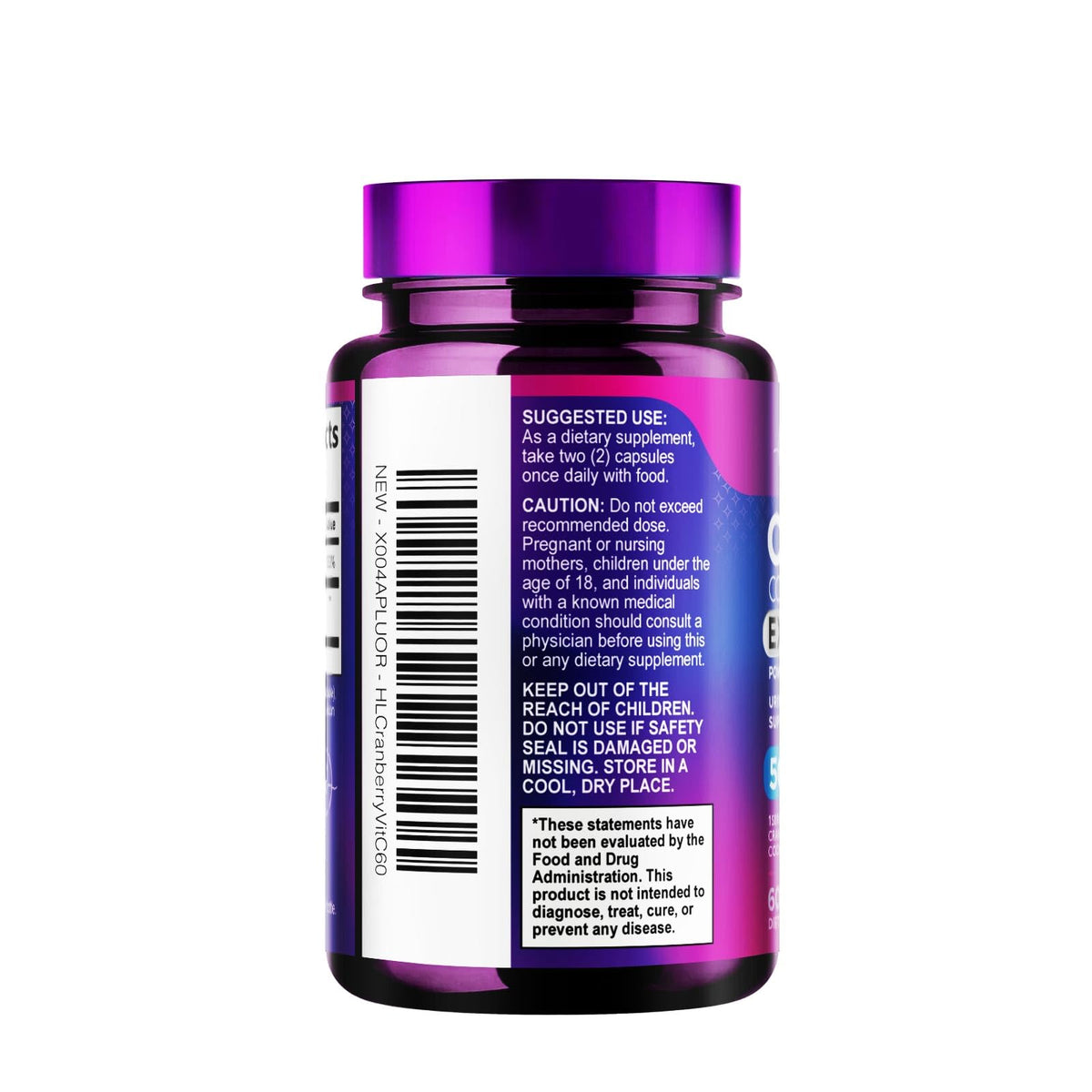 Cranberry Extract + Vitamin C, 25,000 mg Formula – 60 Count
