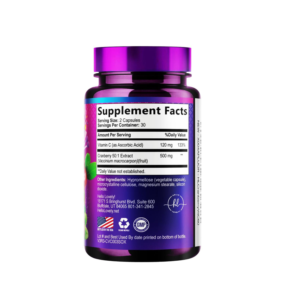 Cranberry Extract + Vitamin C, 25,000 mg Formula – 60 Count
