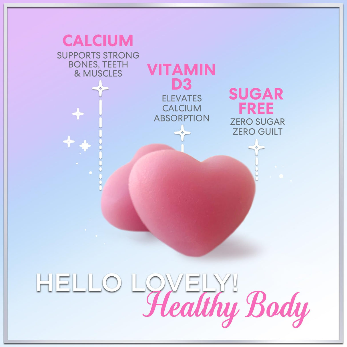 Sugar-Free Calcium Gummies with Vitamin D3, Berry