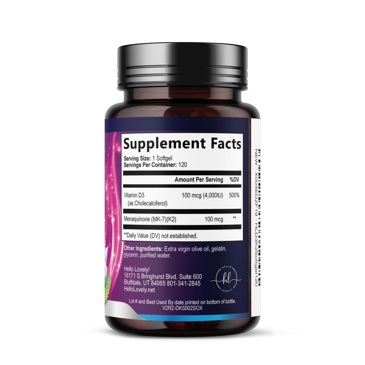 Vitamin D3 5,000 IU + K2 100 mcg – 120 Count