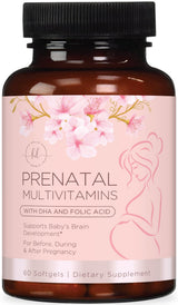 Prenatal Multivitamin with Folic Acid, DHA + Iron – 60 Count