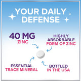 Zinc Supplements for Women and Men - 40mg Supplement for Immune Support, Skin Health Support, & Antioxidant Supplement for Adults, High Potency Zinc Gluconate 40 mg, Non-GMO
