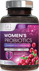 Womens Probiotic, Probiotics for Women 50 Billion CFU, Multi Strains to Support Immune, Digestive with Cranberry for Feminine Vaginal and Urinary Health, Shelf Stable, No Soy Gluten Dairy - 120 Count