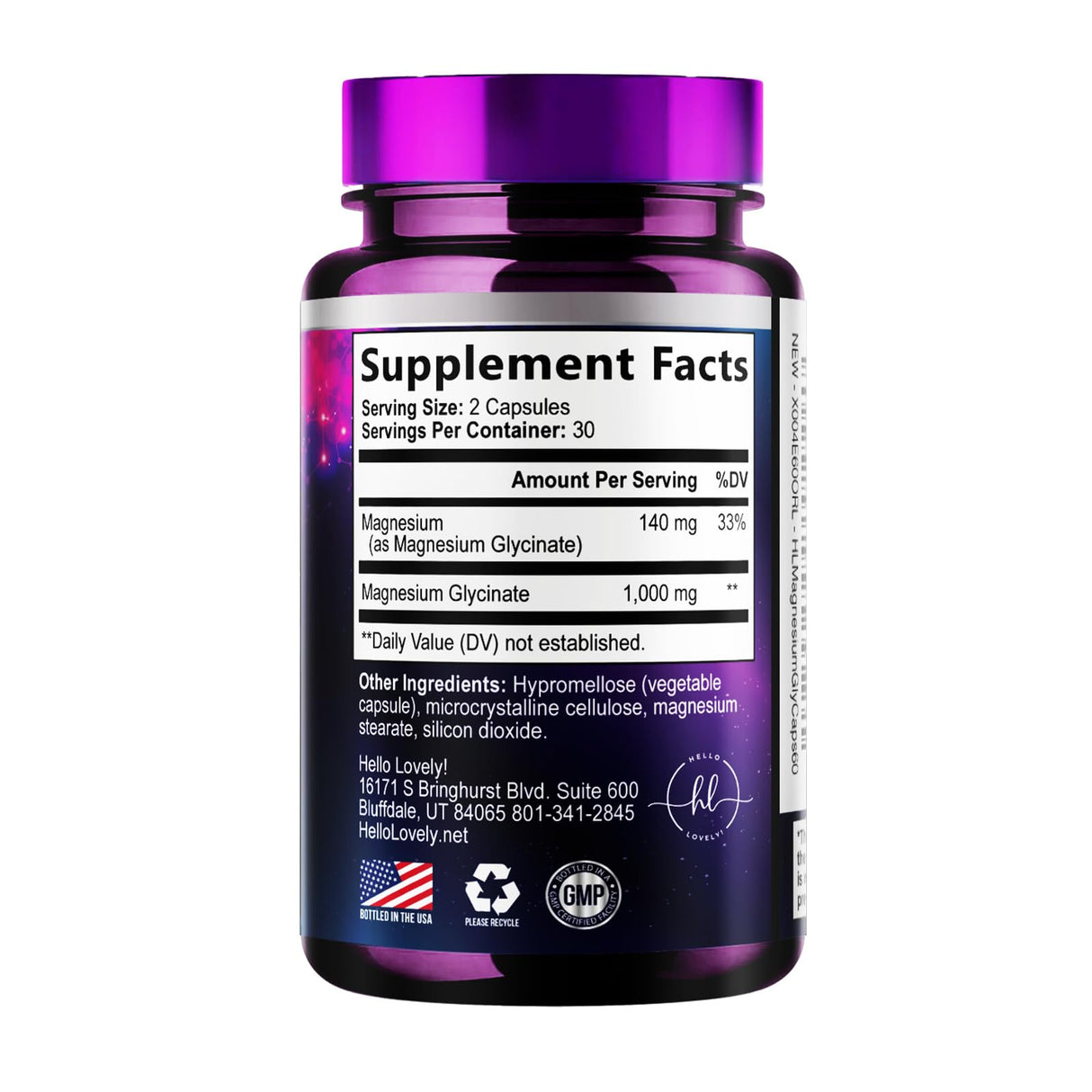 Magnesium Glycinate 1000mg | | Chelated to Support Bone â€“ 60 Capsules