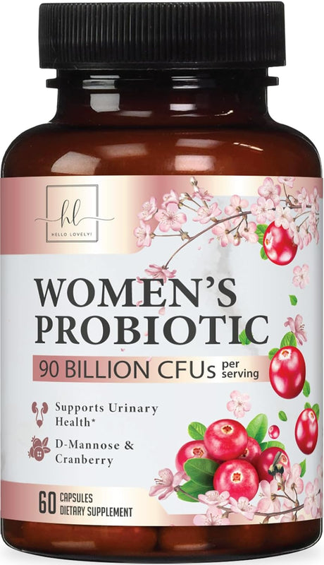 Probiotics for Women with Prebiotics - Womens Probiotic for Digestive, Vaginal, Urinary & Immune Health Support, 90 Billion CFU & 16 Diverse Strains, Cranberry & D-Mannose, Non-GMO