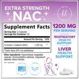 NAC Supplement â€“ N-Acetyl L-Cysteine 1200mg â€“ Supports Liver, Lung & Immune Health - Antioxidants for Respiratory Support & Fight Free Radicals â€“ High Absorption, Non-GMO, Gluten-Free â€“ 60 Capsules