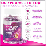 Hair, Skin & Nails Vitamin with Biotin 5000mcg - Hair Vitamins for Women, Keratin & Hair Health, Infused with Argan Oil, Collagen & Hyaluronic Acid, Supports Hair Growth Supplement