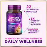 Multivitamin for Women - 3X Strength Daily Women Multivitamin, Vitamins A, D, C, E, Biotin, Folic Acid, Calcium, & Iron, Complete Multi Vitamin for Beautiful Hair & Skin, Bottled in USA, 120 Capsules