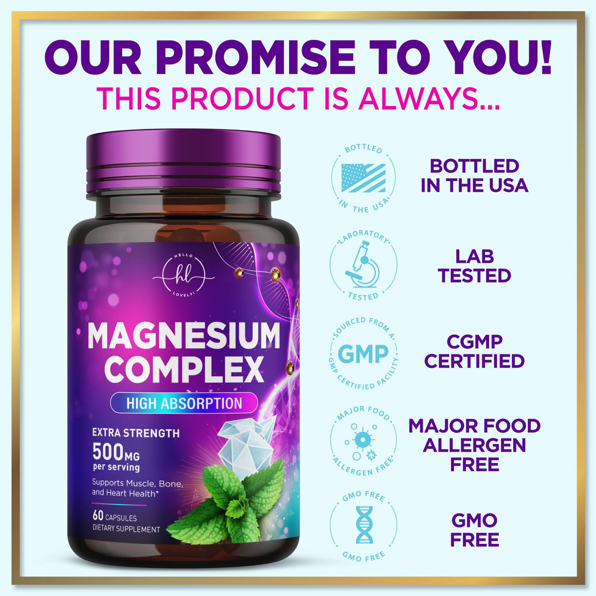 Magnesium Complex, 500 mg – 60 Capsules