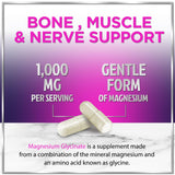 Magnesium Glycinate 1000mg | High Absorption | Chelated to Support Bone, Muscle, Nerves & Heart Health | Natural Sleep & Stress Support Women & Men | Vegan, Gluten & Soy Free, Non-GMO | 60 Capsules
