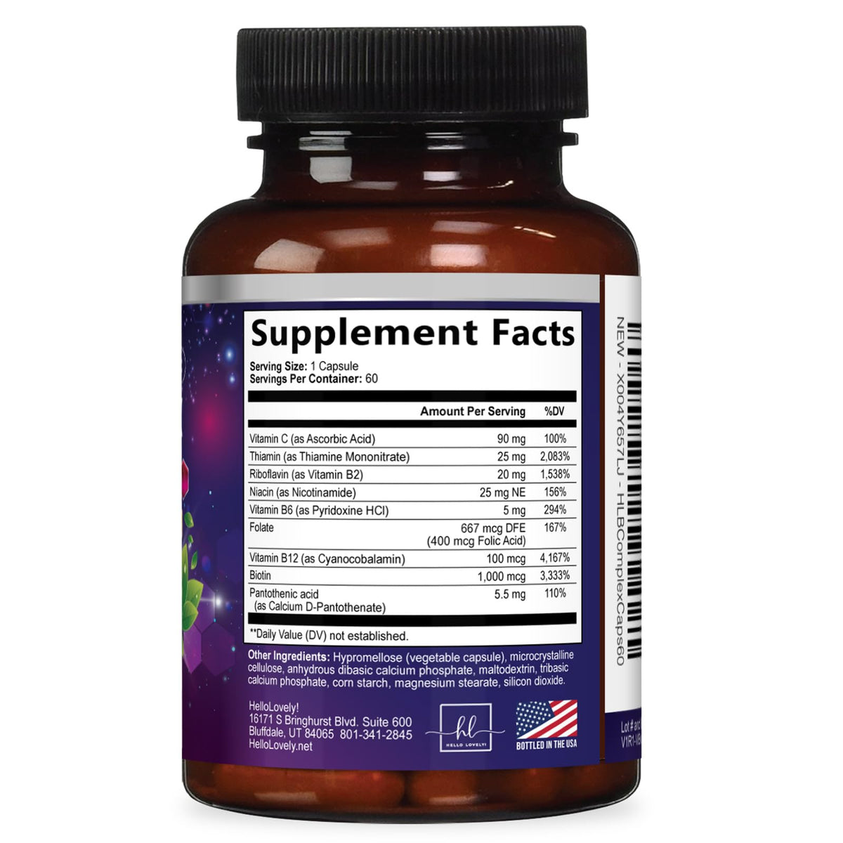 B-Complex with Vitamin C + Folic Acid – 60 Capsules