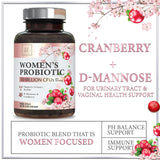 Probiotics for Women with Prebiotics - Womens Probiotic for Digestive, Vaginal, Urinary & Immune Health Support, 90 Billion CFU & 16 Diverse Strains, Cranberry & D-Mannose, Non-GMO - 120 Count