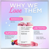 Hair Vitamins Gummies with Biotin, Vitamins C + E – 60 Count