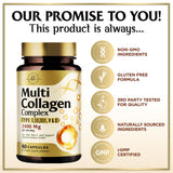 Multi Collagen Capsules, Types I, II, III, V + X – 60 Count