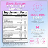 Hello Lovely Hair Vitamins Gummies with Biotin 5000 mcg Vitamin E & C Support Hair Growth, Premium Vegetarian, Non-GMO, for Stronger, Beautiful Hair & Nails, Red Berry Supplement - 120 Count