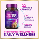 Multivitamin for Women - 3X Strength Daily Women Multivitamin, Vitamins A, D, C, E, Biotin, Folic Acid, Calcium, & Iron, Complete Multi Vitamin for Beautiful Hair & Skin, Bottled in USA, 60 Capsules