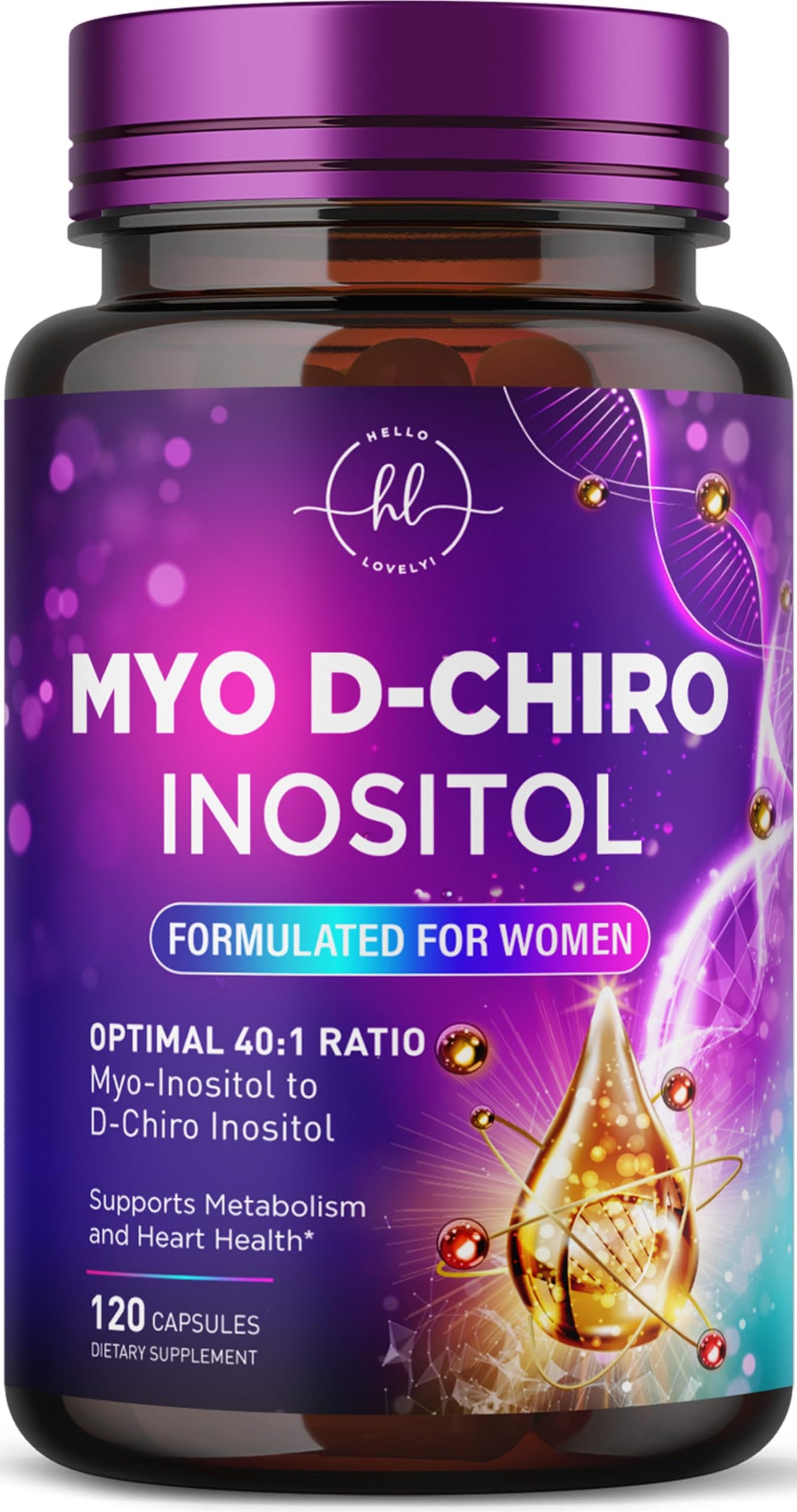 Myo-Inositol + D-Chiro Inositol 2000mg - 40:1 Ratio - 120 Capsules