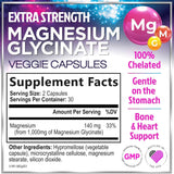 Magnesium Supplement for Women & Men - 140mg Total Magnesium from 1000mg Magnesium Glycinate to Support Muscle, Nerve, Bone & Heart Health - Natural, Vegan, High Absorption & Chelated - 60 Count