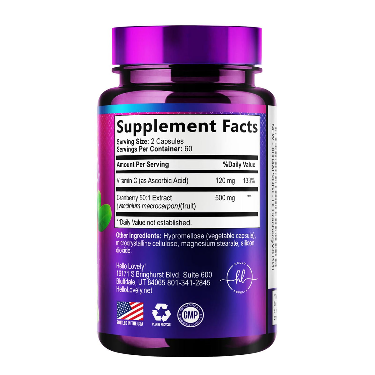 Cranberry Extract + Vitamin C, 25,000 mg Formula – 120 Count