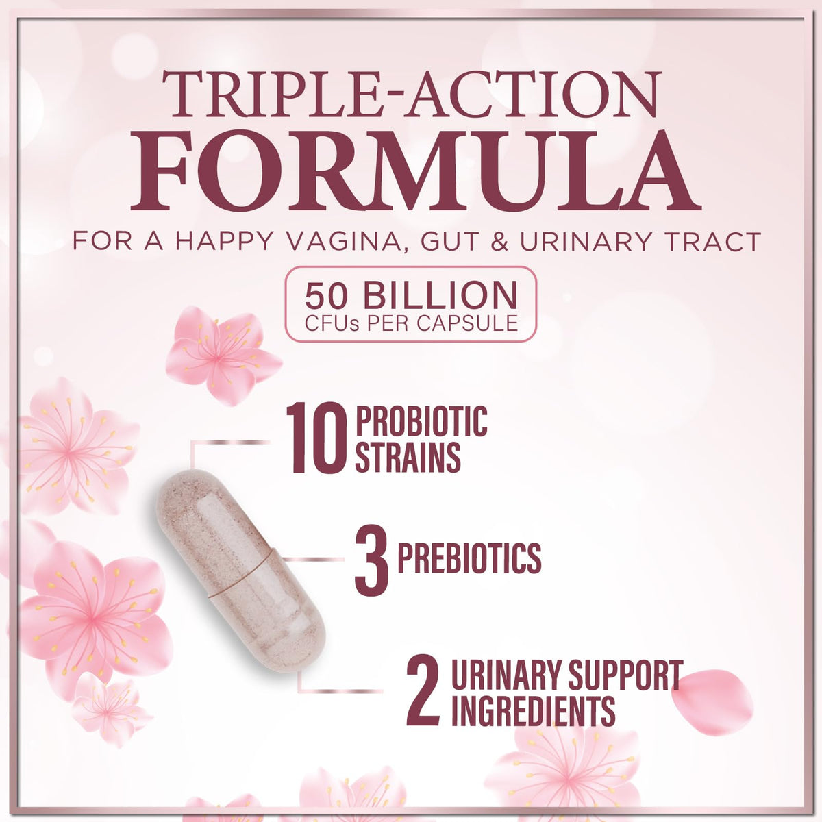 Women’s Vaginal Probiotic, 50 Billion CFU – 60 Count