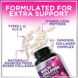 Multi Collagen Capsules, Types I, II, III, V + X – 60 Count