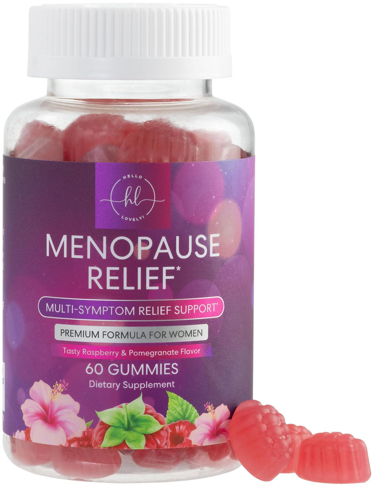Menopause Support Gummies, Raspberry Pomegranate
