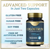 Colostrum for Women 1000mg 20% Immunoglobulins - Gut Health, Immune Support, Muscle, Skin & Hair Growth, Bottled in USA, Bovine Colostrum Powder, Colostrum Supplement for Women & Men - 60 Count