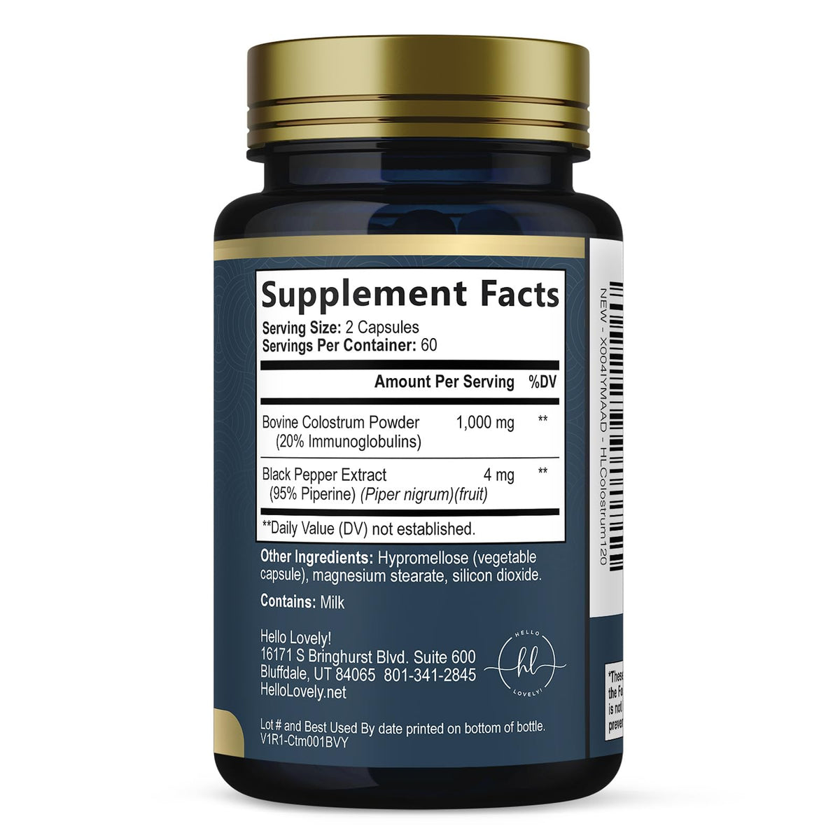 Colostrum, 1,000 mg with 20% Immunoglobulins – 120 Count