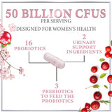 Probiotics for Women with Prebiotics - Womens Probiotic for Digestive, Vaginal, Urinary & Immune Health Support, 90 Billion CFU & 16 Diverse Strains, Cranberry & D-Mannose, Non-GMO - 120 Count