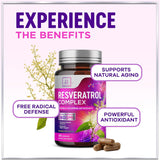 Resveratrol Supplement 1800mg - Extra Strength Antioxidant Complex for Healthy Aging & Immune Support, Heart Health & Cellular Energy Support, Bioavailable Trans-Resveratrol - 60 Vegan Capsules