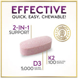 Vitamin D3 5,000 IU + K2 MK-7 Chewables – 120 Tablets