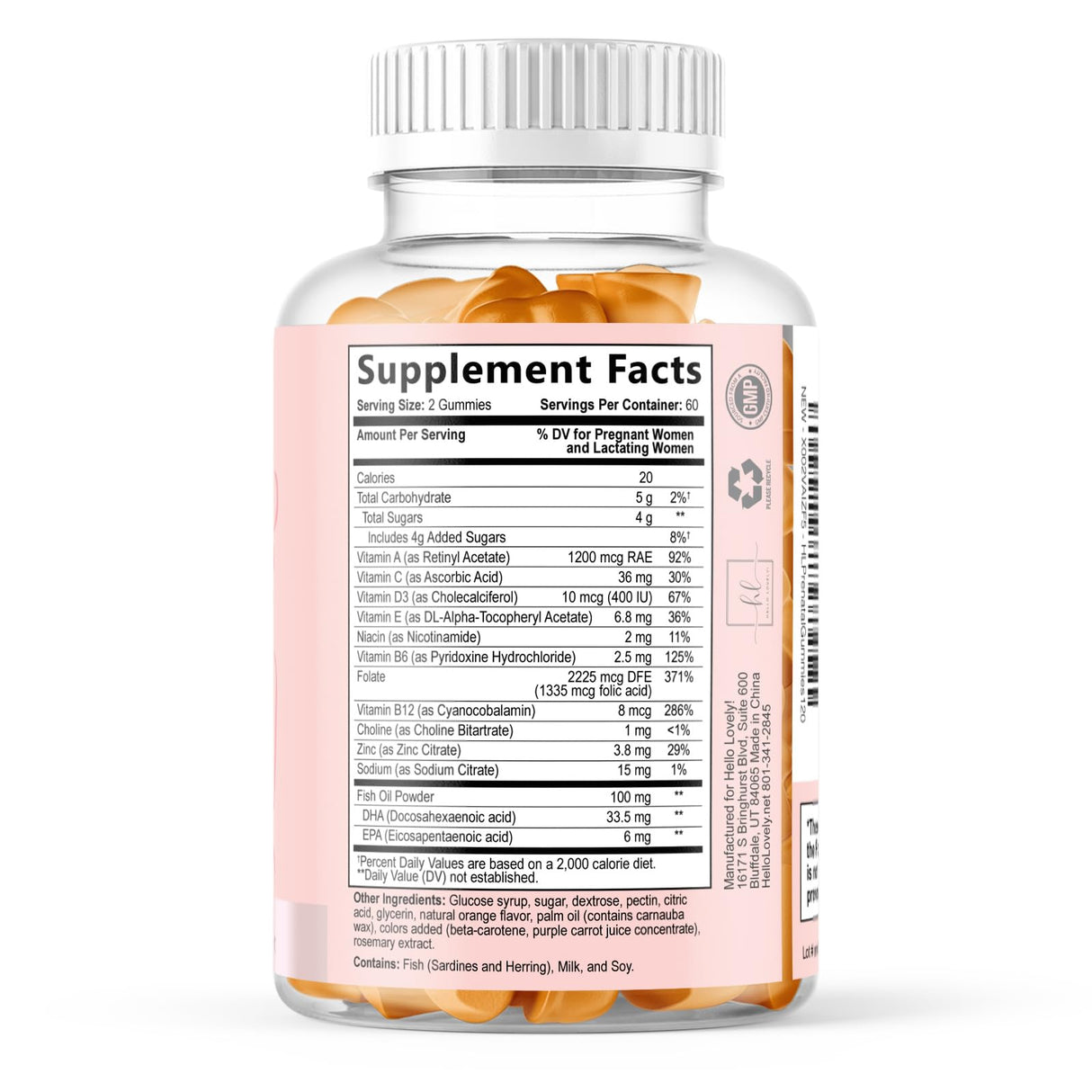 Prenatal Vitamins for Women with DHA & Folic Acid - Best Prenatal Multivitamin Gummies for Women, Brain Development Support, Folate, Vitamin C, D3 & B12, Pre Natal Pregnancy Supplement - 120 Gummies