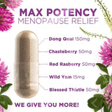 Menopause Supplements Extra Strength Hot Flash Support 1256 mg - Menopause Support for Women - Made in USA - Natural Black Cohosh, Dong Quai and Soy Isoflavones