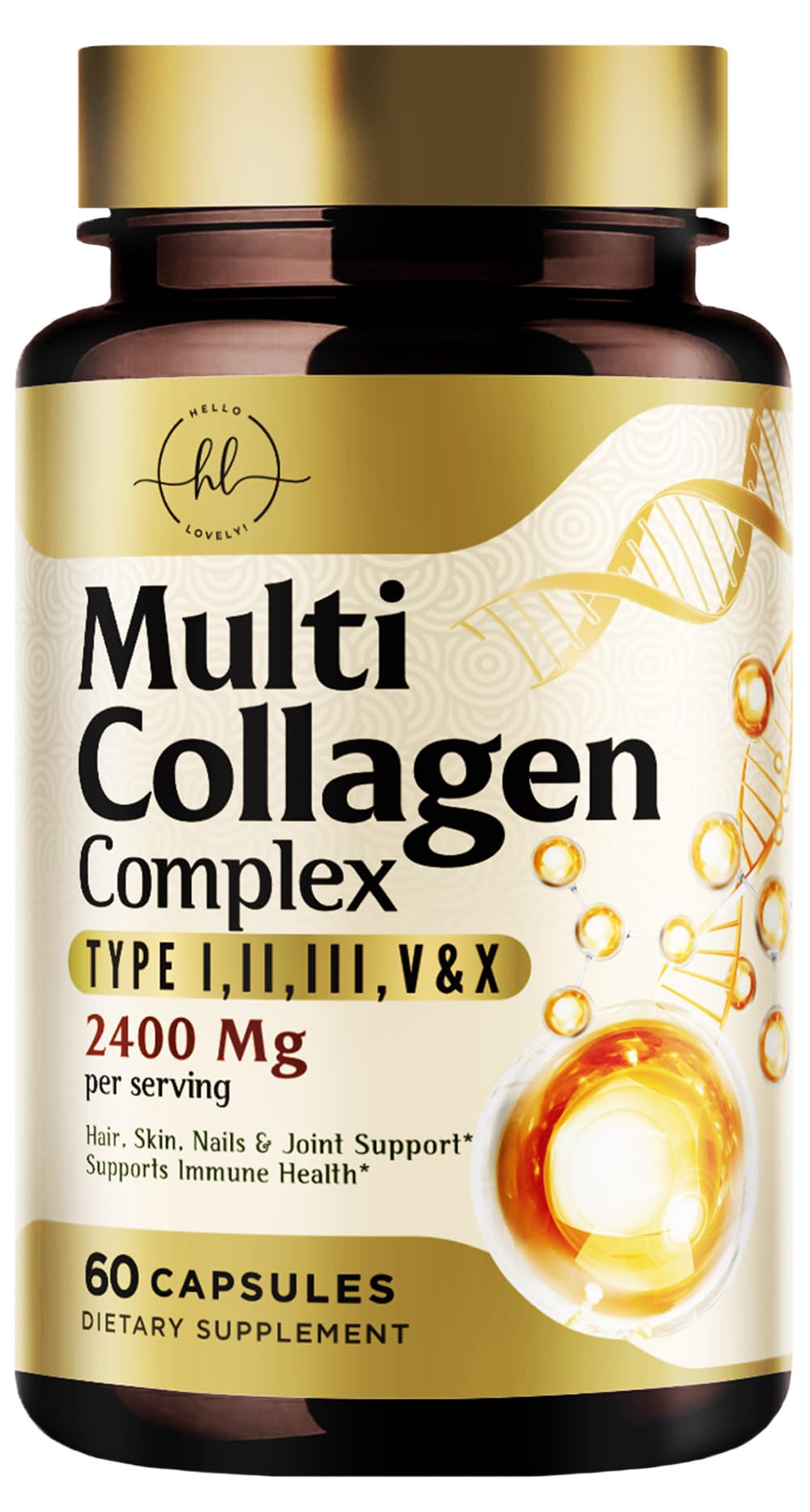 Multi Collagen Capsules, Types I, II, III, V + X – 60 Count