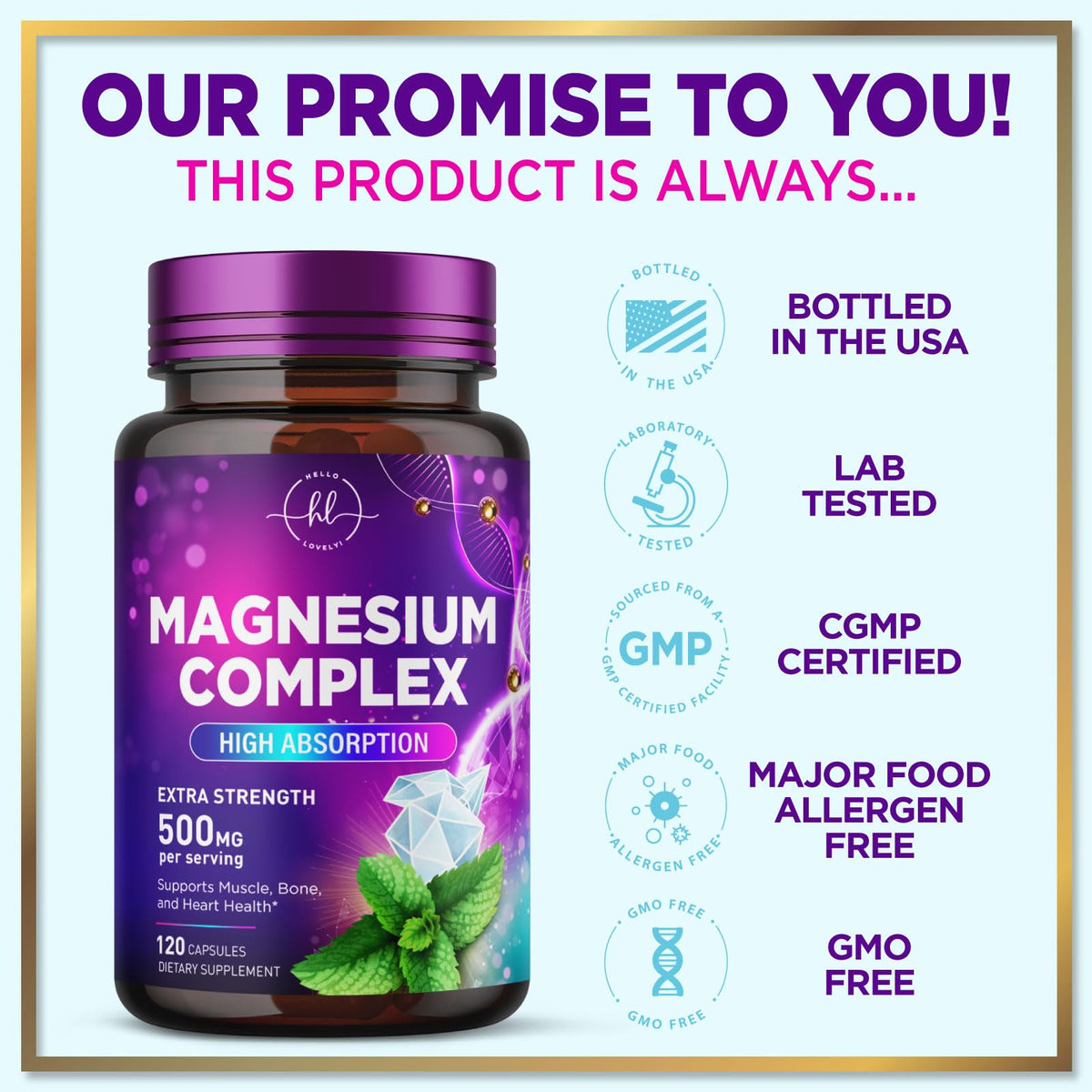Magnesium Complex, 500 mg – 120 Capsules