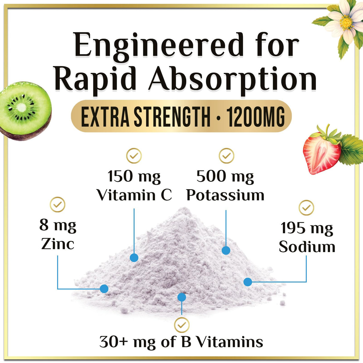 Hydration Replenisher Daily Electrolyte Drink Mix â€“ Rapid Hydration Powder with 6 Electrolytes & Minerals, Zero Sugar, Keto, Vegan, Non-GMO & Sugar-Free Electrolyte Powder Tub - 60 Servings