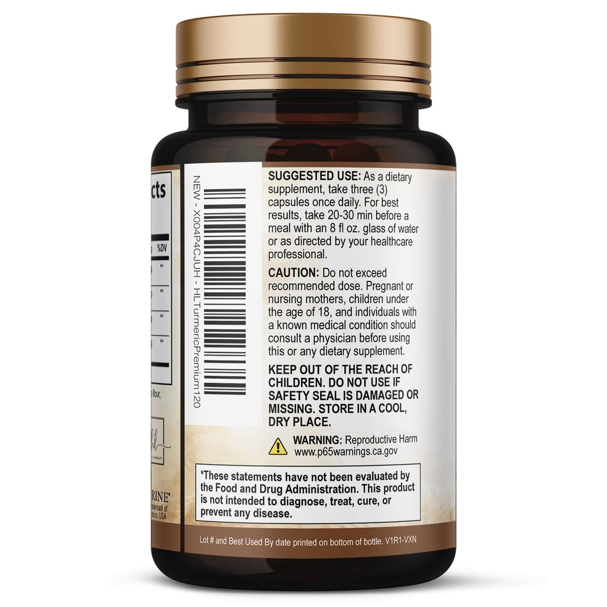 Turmeric Curcumin + Ginger, 1,750 mg – 120 Count