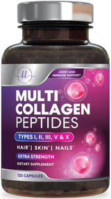 Multi Collagen Capsules, Types I, II, III, V + X – 120 Count