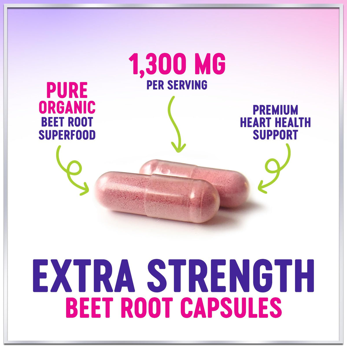 Organic Beet Root, 1,300 mg – 60 Capsules