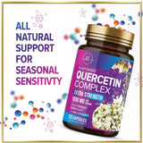 Quercetin Supplement - 500 mg Quercetin Capsules for Heart Health & Immune Support, Extra Strength Quercetin 1000mg Serving, Antioxidant & Respiratory Health, Gluten Free, Non-GMO - 120 Count