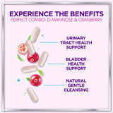 D-Mannose 1300mg with Cranberry - Urinary Tract Support - 120 Capsules