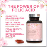 Prenatal Vitamins For Women With Folic Acid, DHA & Iron - Women's Prenatal Multivitamin, Essential Pre Natal Vitamins with Folate, Omega 3, D3, B12, Pregnancy Supplement for Mom & Baby - 120 Softgels