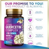 Quercetin Supplement - 500 mg Quercetin Capsules for Heart Health & Immune Support, Extra Strength Quercetin 1000mg Serving, Antioxidant & Respiratory Health, Gluten Free, Non-GMO - 120 Count