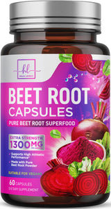 Organic Beet Root, 1,300 mg – 60 Capsules