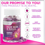 Hair, Skin & Nails Vitamin with Biotin 5000mcg - Hair Vitamins for Women, Keratin & Hair Health, Infused with Argan Oil, Collagen & Hyaluronic Acid, Supports Hair Growth Supplement - 60 Count